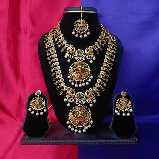 Beautiful Nakshi Combo Set With Laxmi Idol