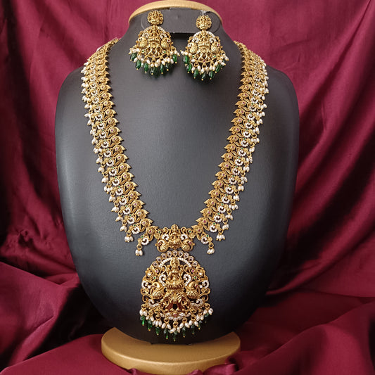 Beautiful Nakshi Long Haaram With Monalisa Beads