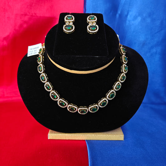 Beautiful Mini Haaram In Green Stone