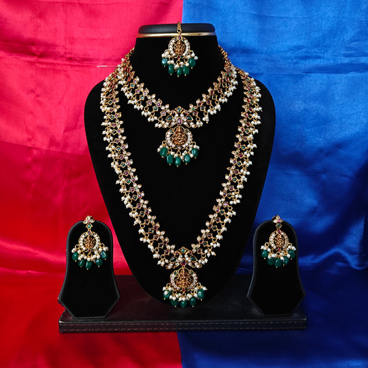 Beautiful Jadau Kundan Combo Set