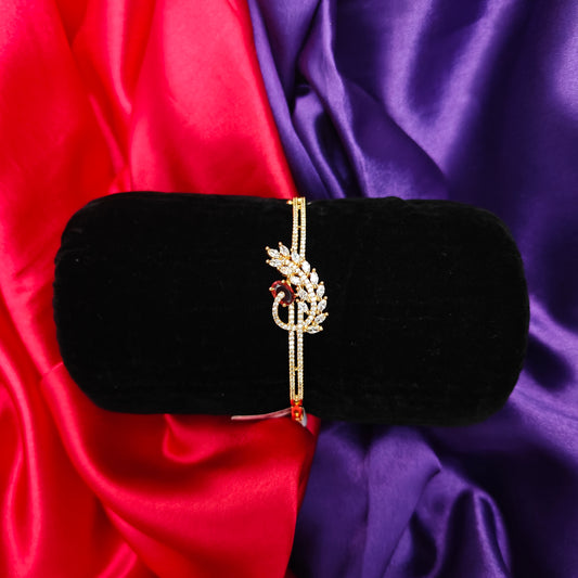 Beautiful Gold Bracelet In Red Stone