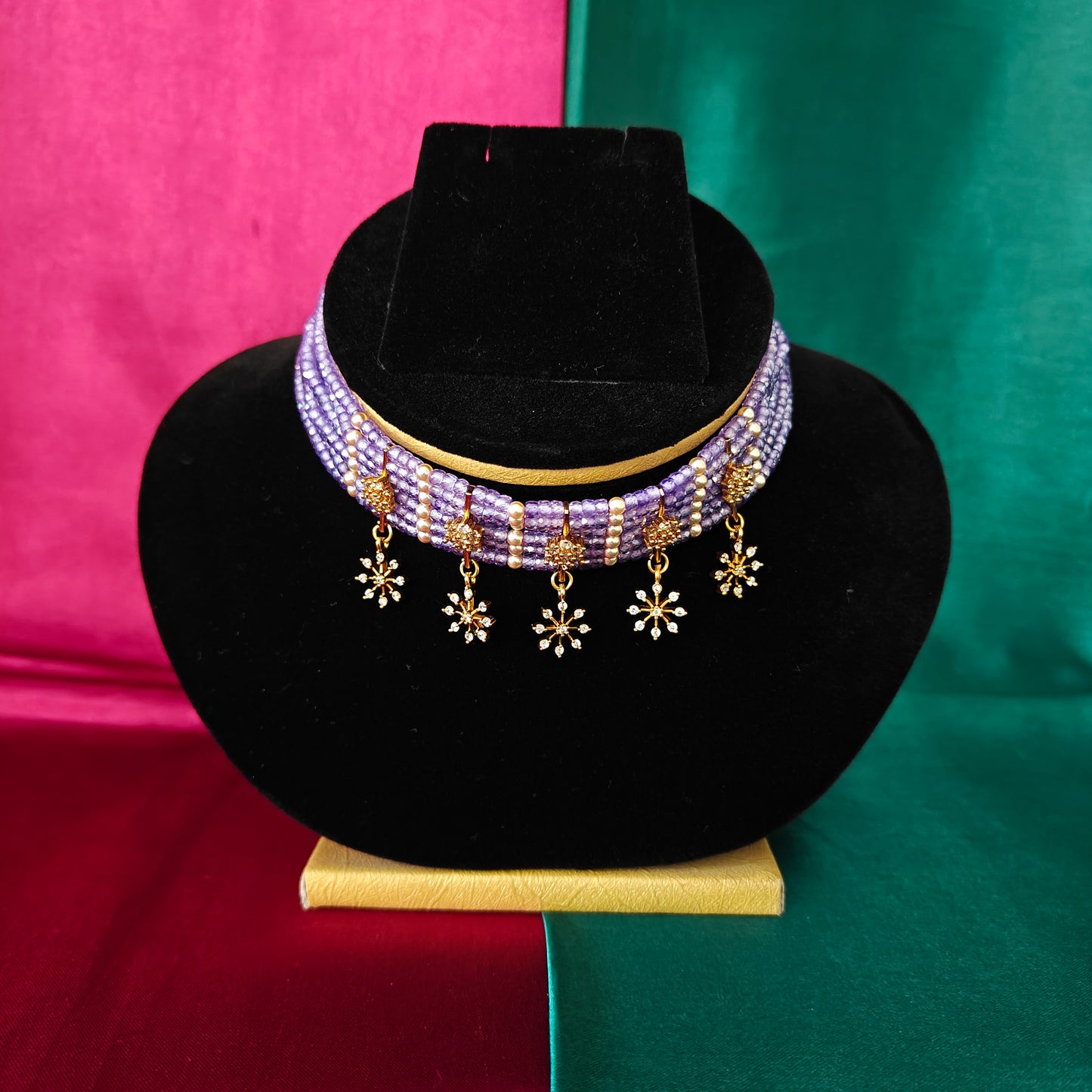 Beautiful Purple Coloured Honex Choker - Ambica Wedding Mall