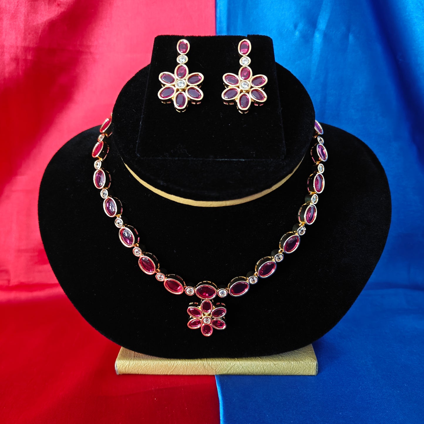 Beautiful Mini Haaram In Ruby Stone