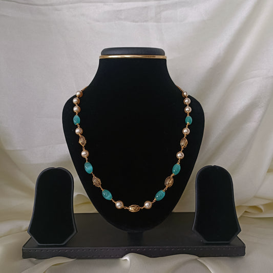 Simple mint Green Beads Necklace