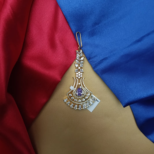 Beautiful CZ Tika In Lavender Stone