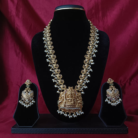 Elegant Nakshi Long Necklace - Ambica Wedding Mall