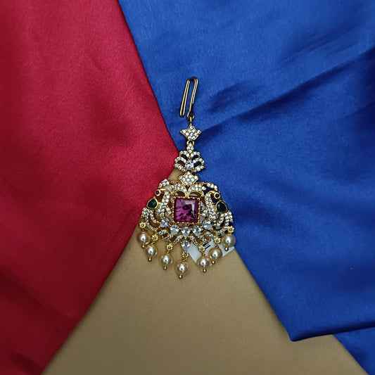 Beautiful CZ Tika In Multi Stone