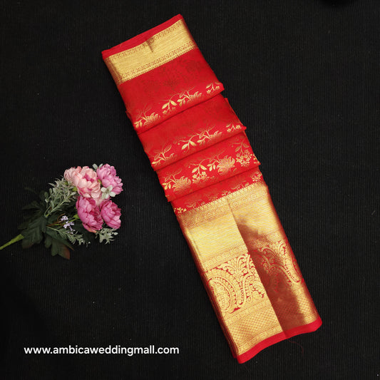 Special Red Muhurtham Kanchi Pattu Bridal Handloom Saree
