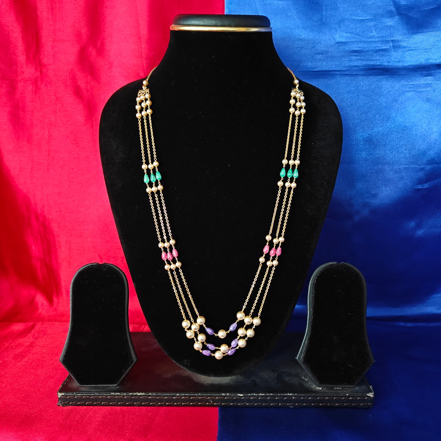 Beautiful Multi Coloured Honex Necklace With Pearls