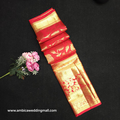 Special Red Muhurtham Kanchi Pattu Bridal Handloom Saree