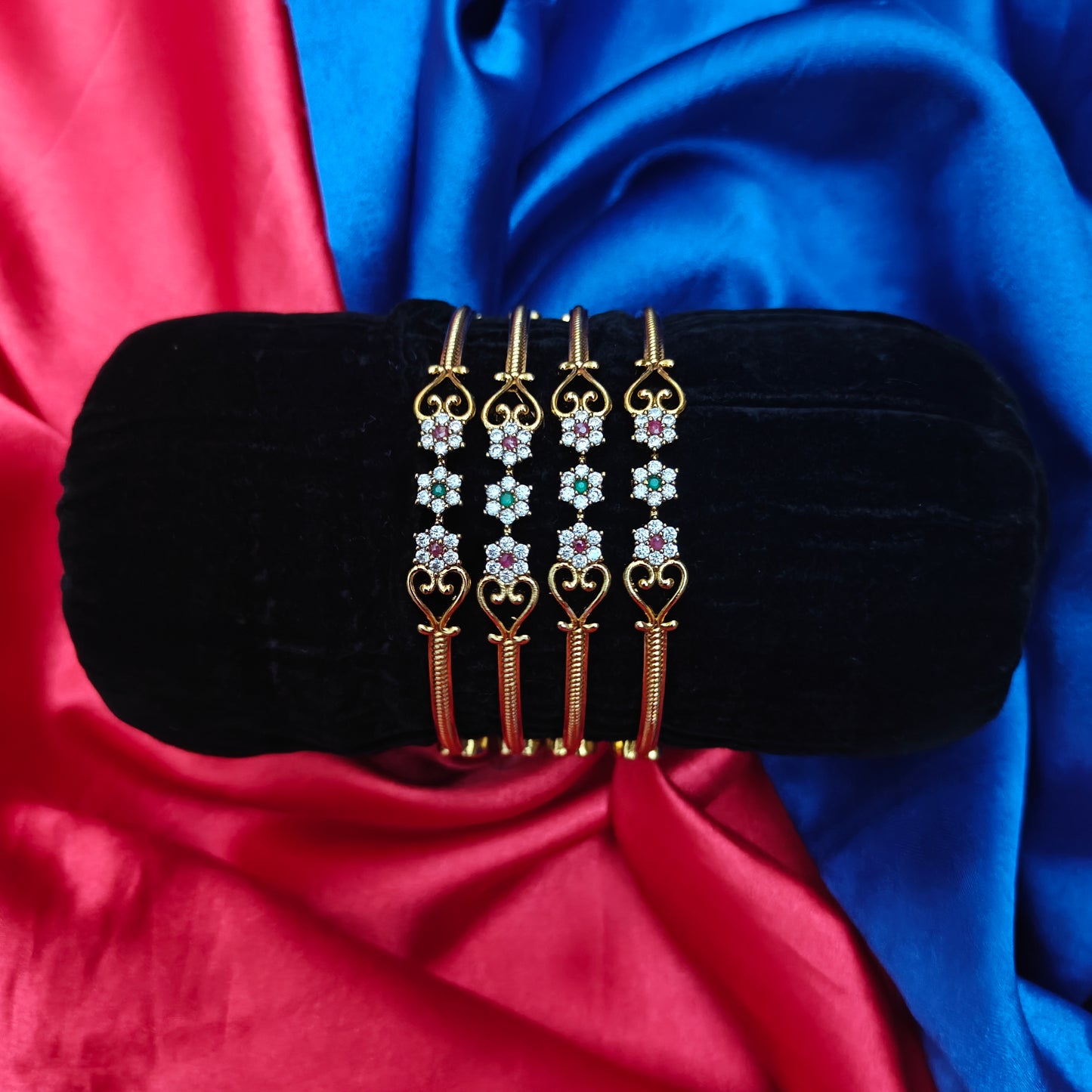 Beautiful Nakshi Bangle In Multi Colour Stone