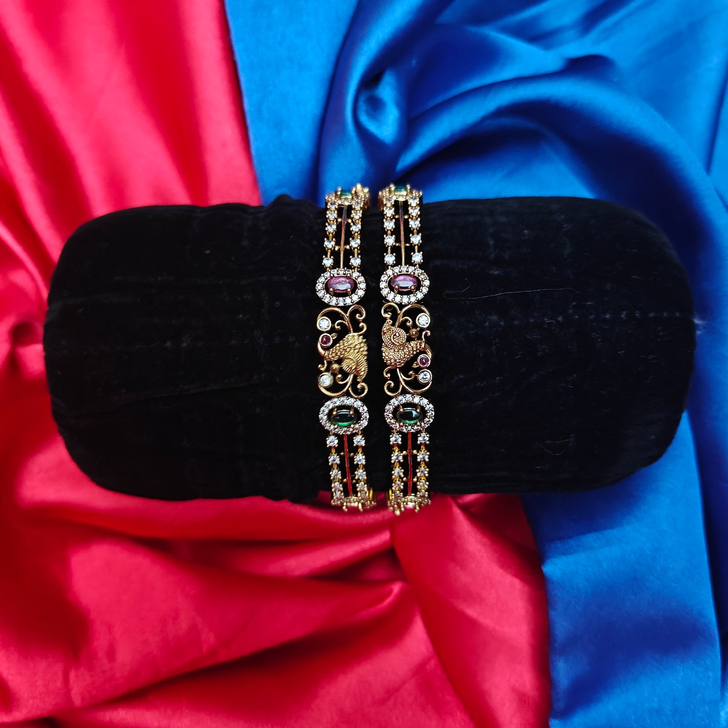 Beautiful Nakshi Bangle In Multi Colour Stone