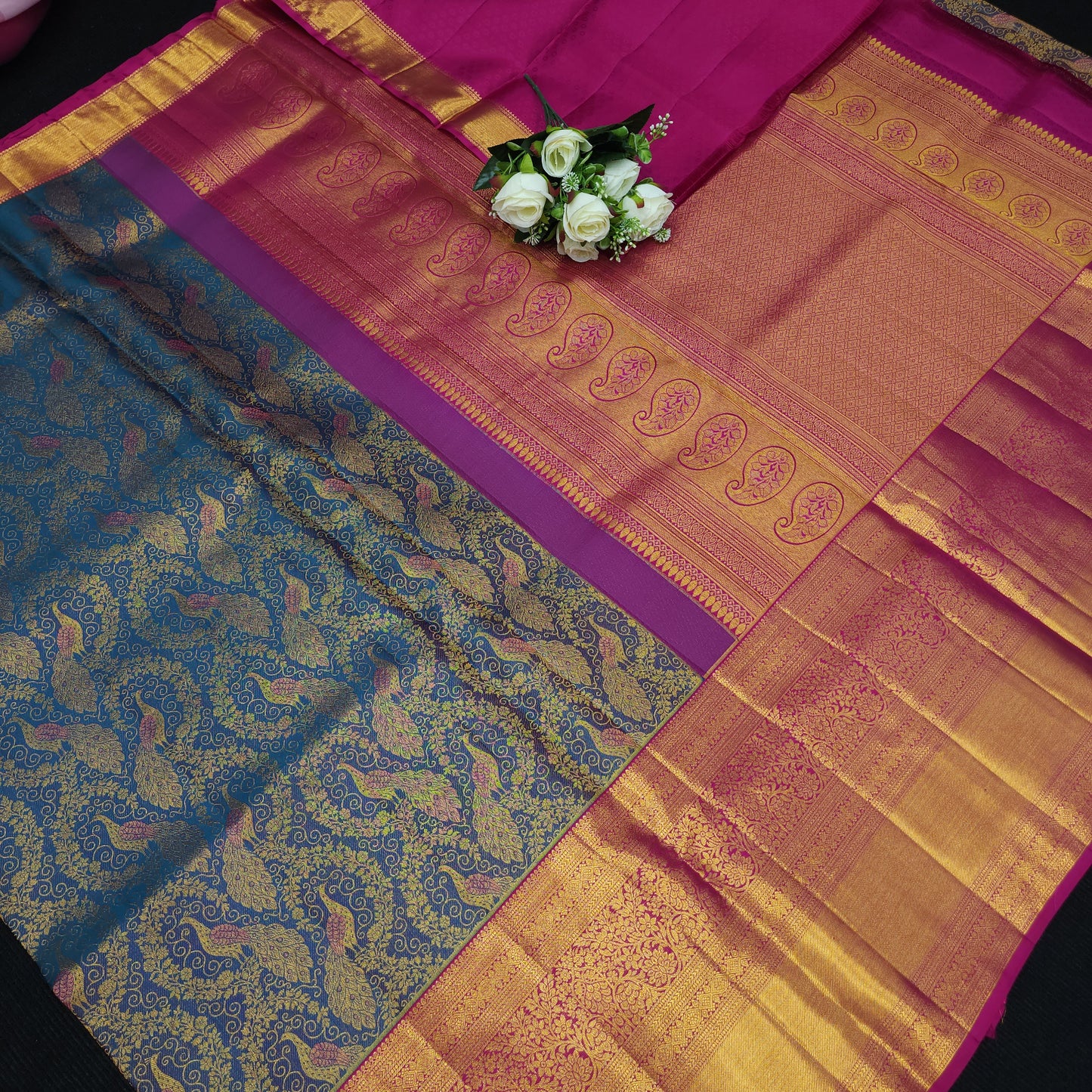 Bridal Resham Pure Handloom Kanchi Sarees