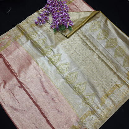 Semi kanchi pattu tissue 2 Gram Gold Sarees🛍️