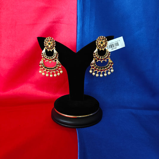 Beautiful Chandbali Earring In Multi Colour Stone