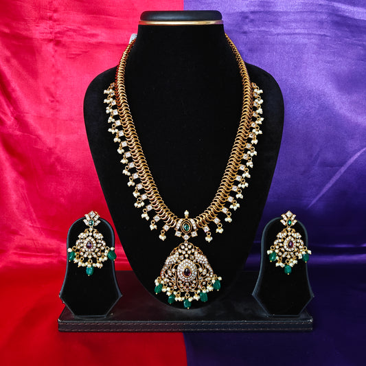 Beautiful Jadau Kundan Jalebi Long Necklace
