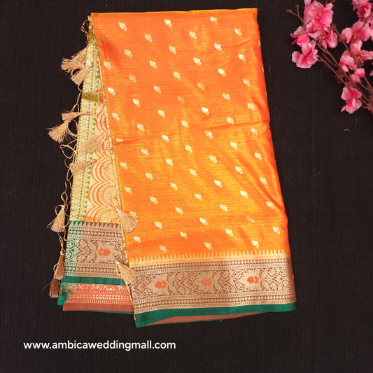 Semi Katan Banarasi Butta Saree - K1250