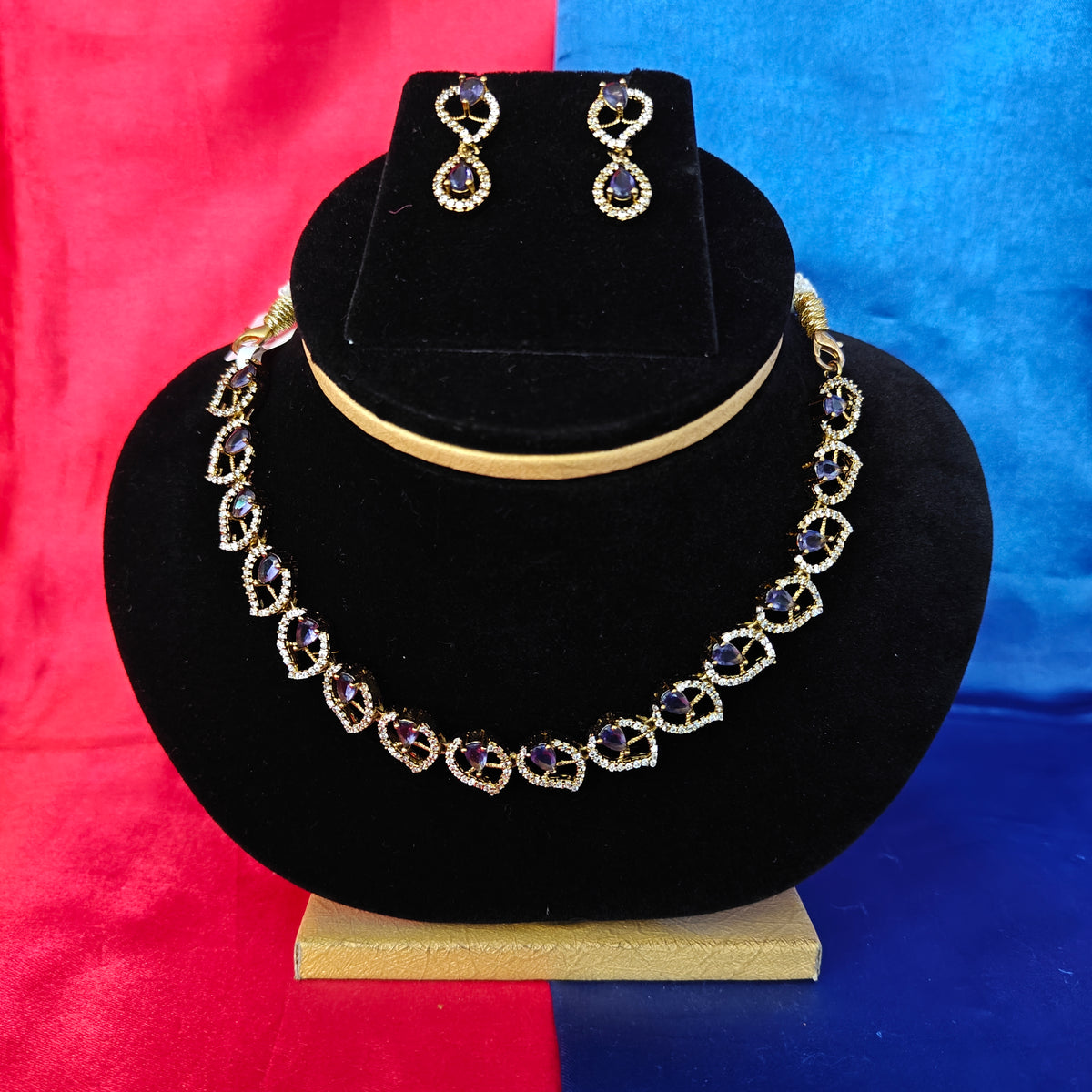 Beautiful Mini Haaram In Purple Stone