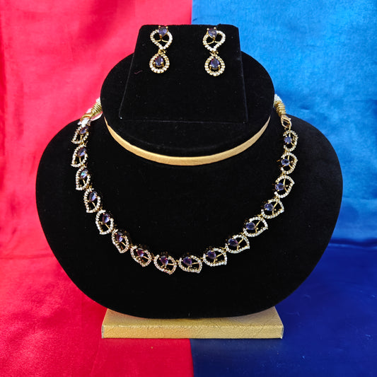 Beautiful Mini Haaram In Purple Stone