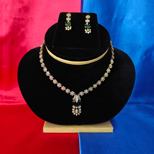 Beautiful Mini Haaram In Green Stone