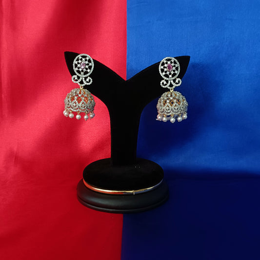 Elegant GJ Jhumki In Ruby Stone