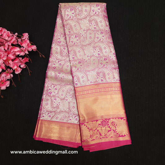 ✨️Semi Kanchi Pattu One Gram Gold Saree💫