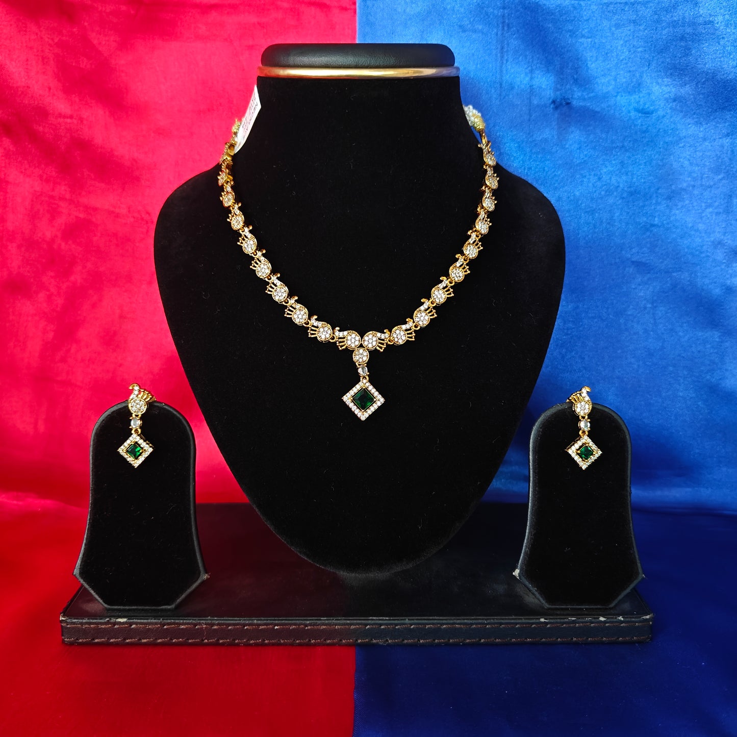 Beautiful Mini Haaram In Green Stone