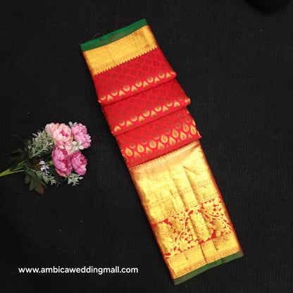 Special Red Muhurtham Kanchi Pattu Bridal Handloom Saree