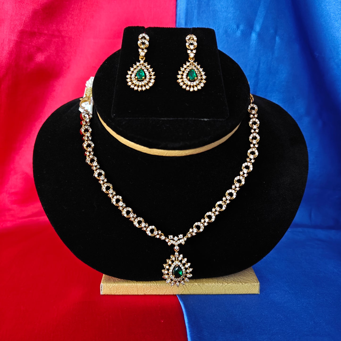 Beautiful Mini Haaram In Green Stone