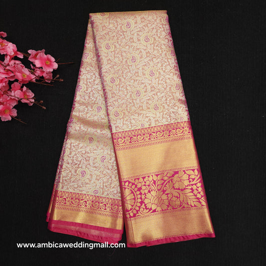 ✨️Semi Kanchi Pattu One Gram Gold Saree💫