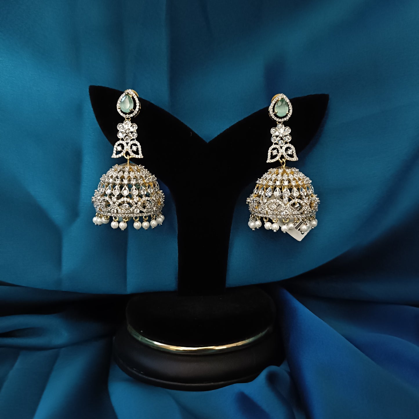 Beautiful Pista Green GJ Jhumkas