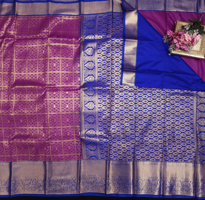 Vintage Checks Kanchi Pattu Trending Saree