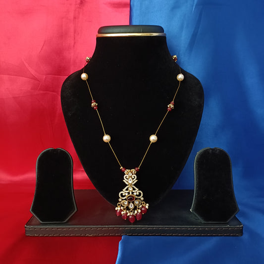 Beautiful Invisible Chain In Maroon Beads