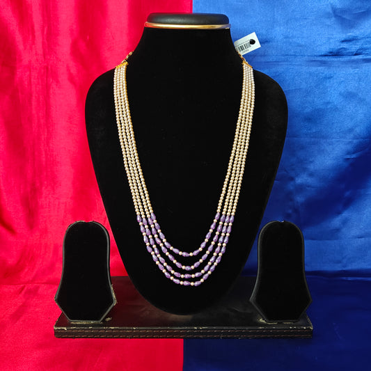 Beautiful Pearls Mala With Purple Coloured Beads