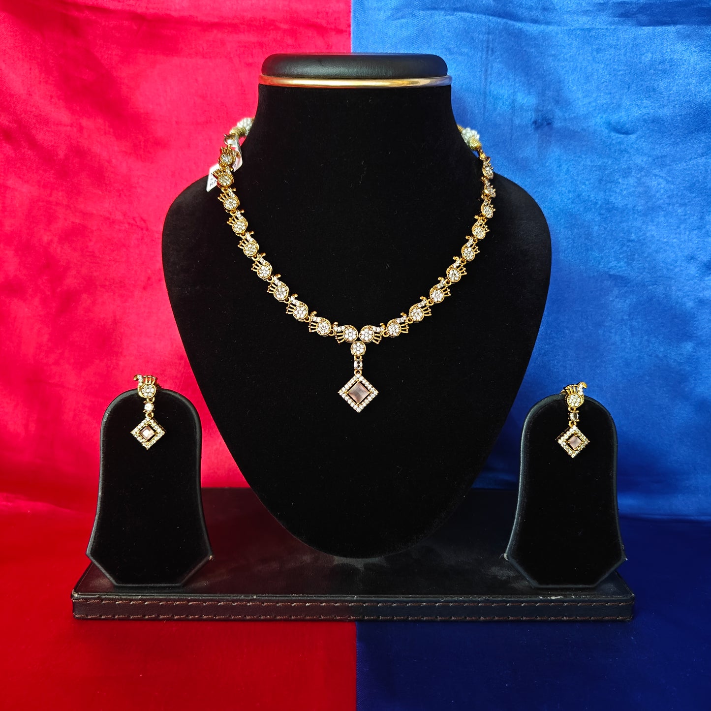 Beautiful Mini Haaram In Baby Pink Stone