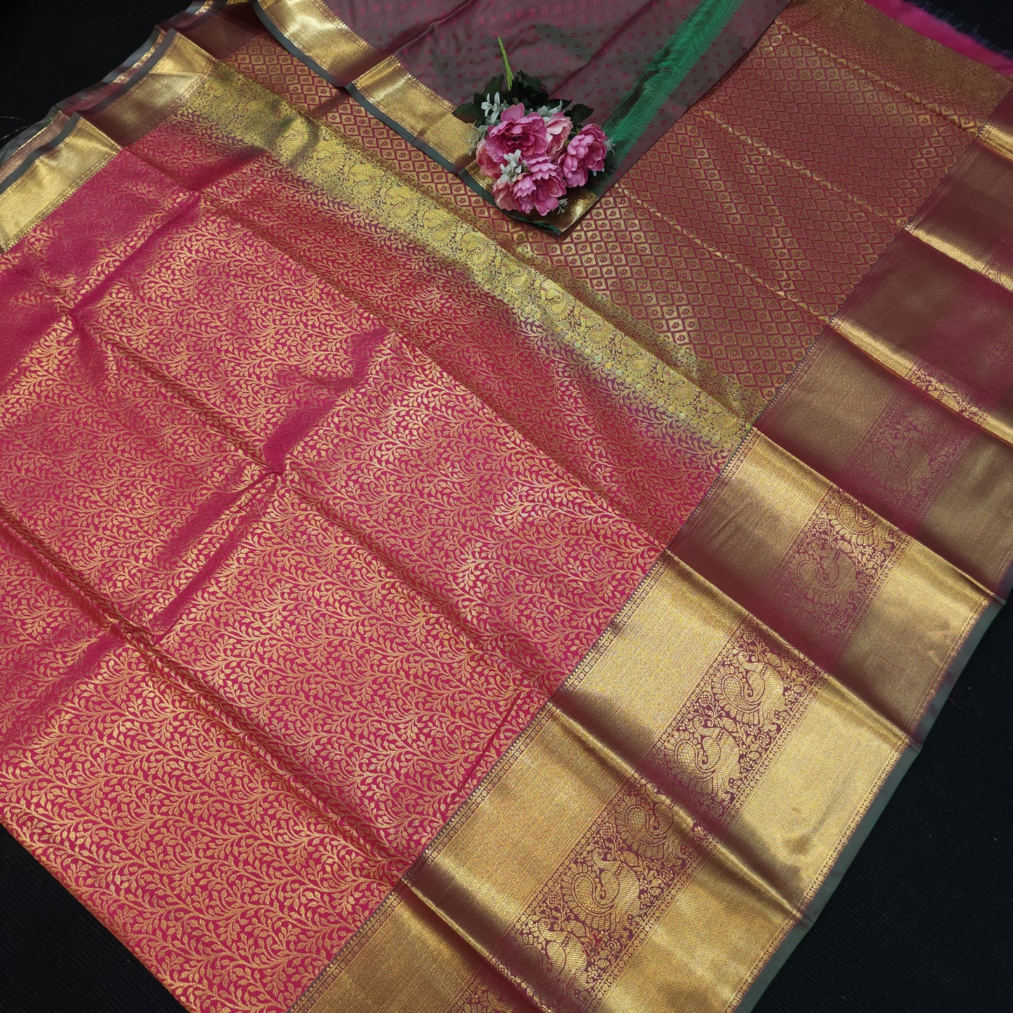 Resham Brocade Semi Kanchi Pattu Saree