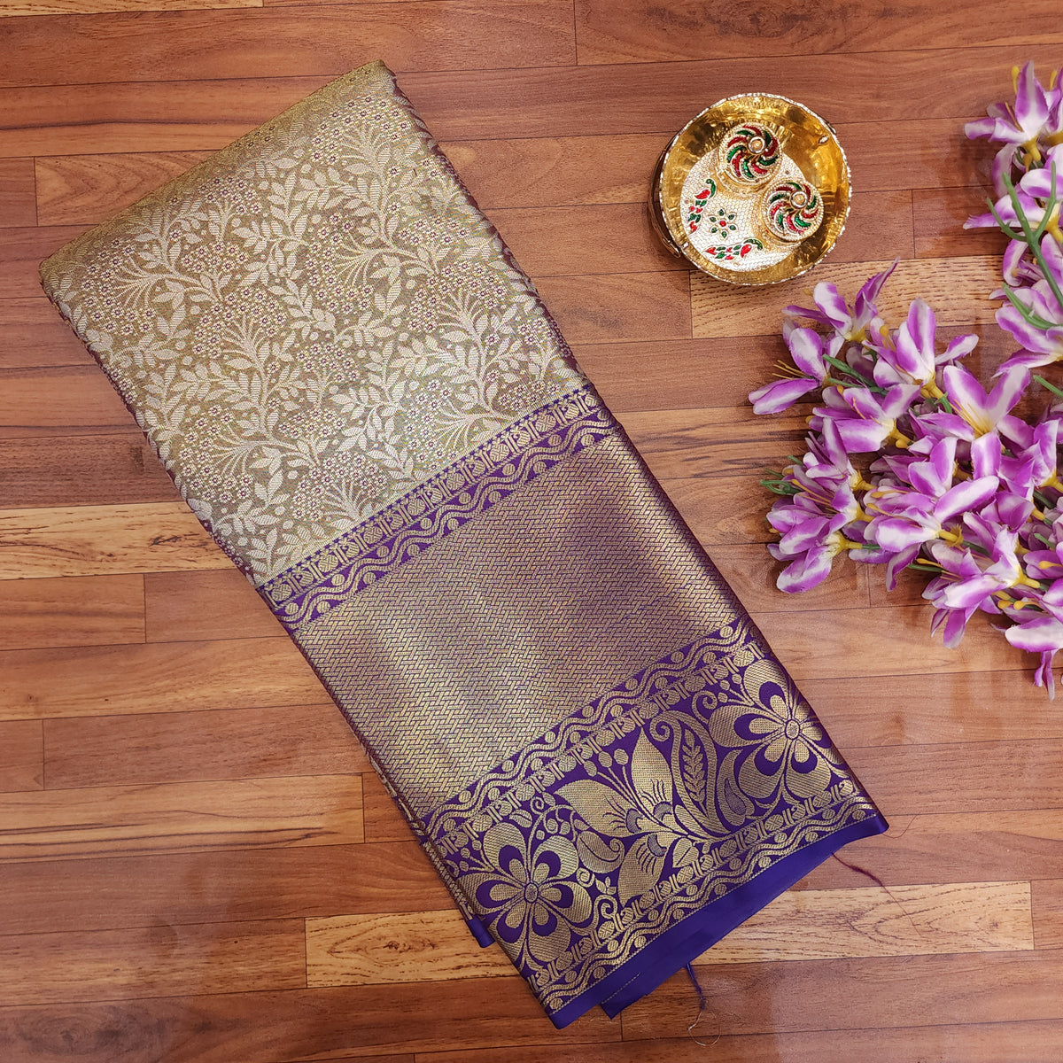 1 Gram Gold Semi Pattu Saree