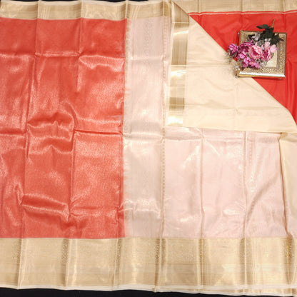 Resham Kanchi Pattu Contrast Border Saree