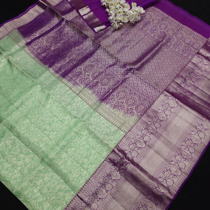 Pure German Silver Zari Pattu Saree