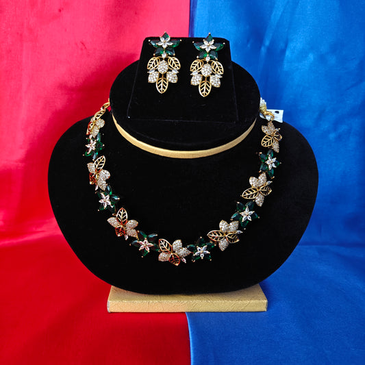 Beautiful Mini Haaram In Green Stone