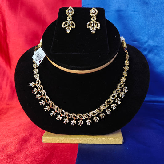 Beautiful Mini Haaram In White Stone