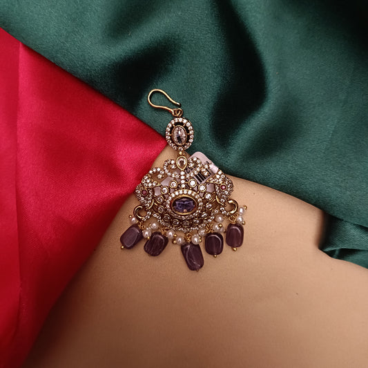 Beautiful Victorian Tika In Purple Beads