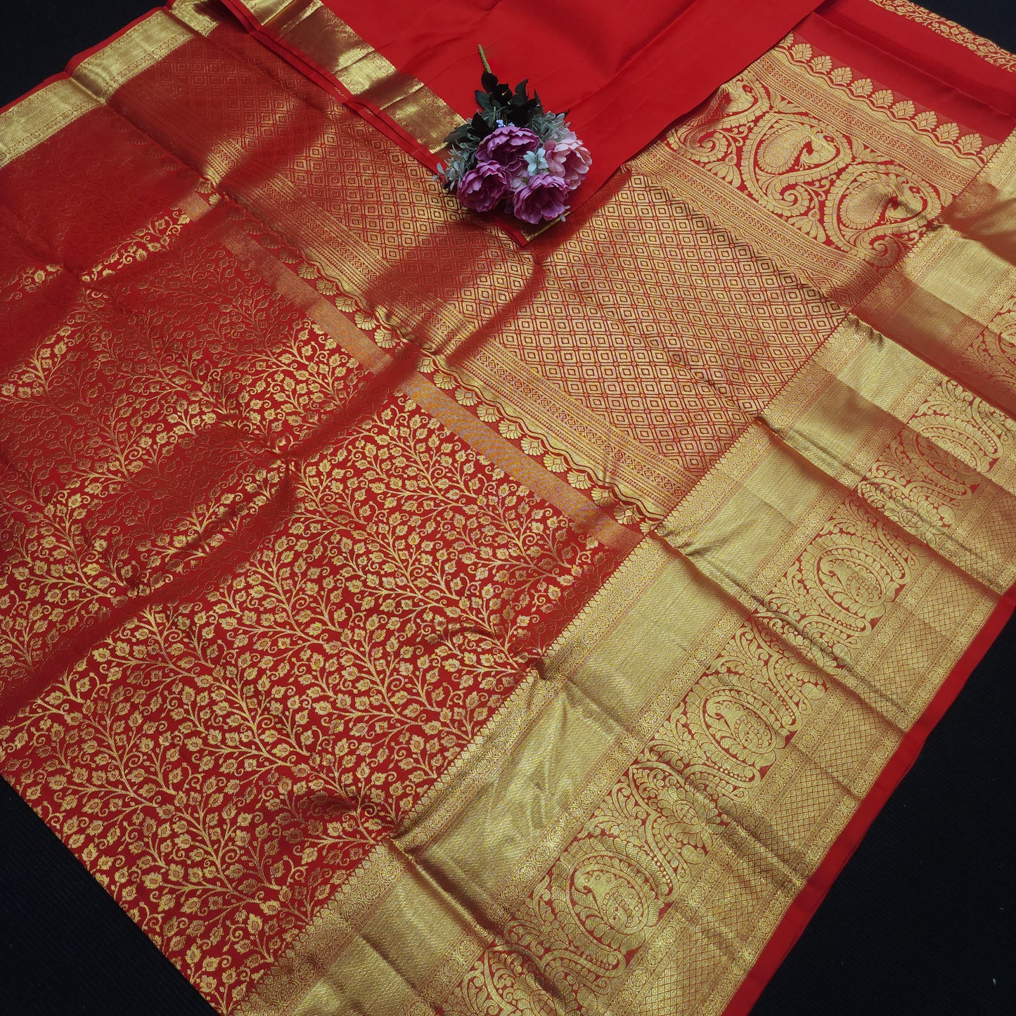 Special Red Muhurtham Kanchi Pattu Bridal Handloom Saree