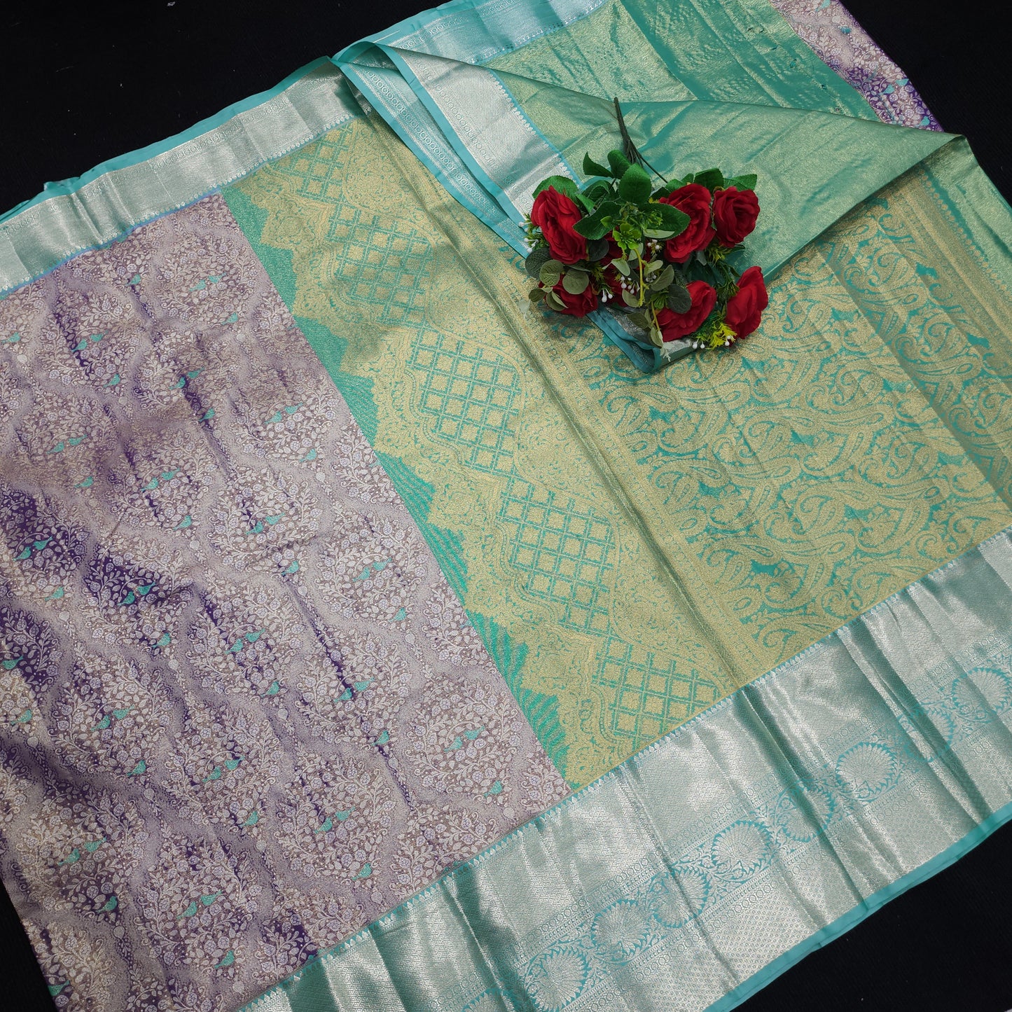 Semi kanchi pattu tissue 2 Gram Gold Sarees🛍️