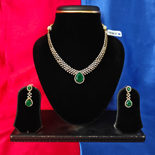 Beautiful Mini Haaram In Green Stone