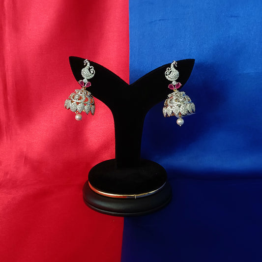 Elegant GJ Jhumki In Ruby Stone