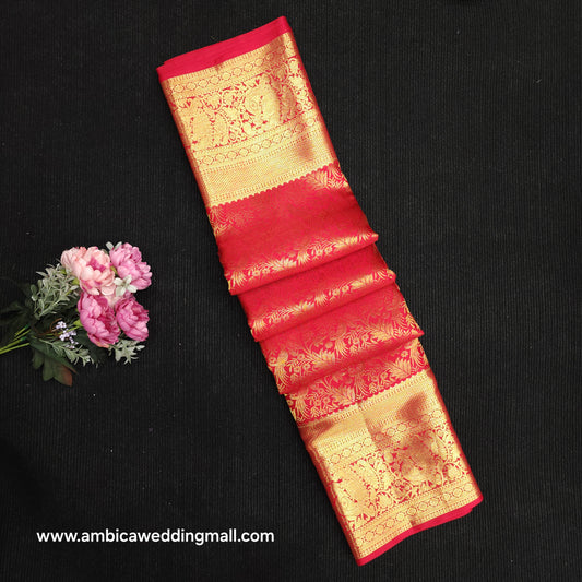 Special Red Muhurtham Kanchi Pattu Bridal Handloom Saree