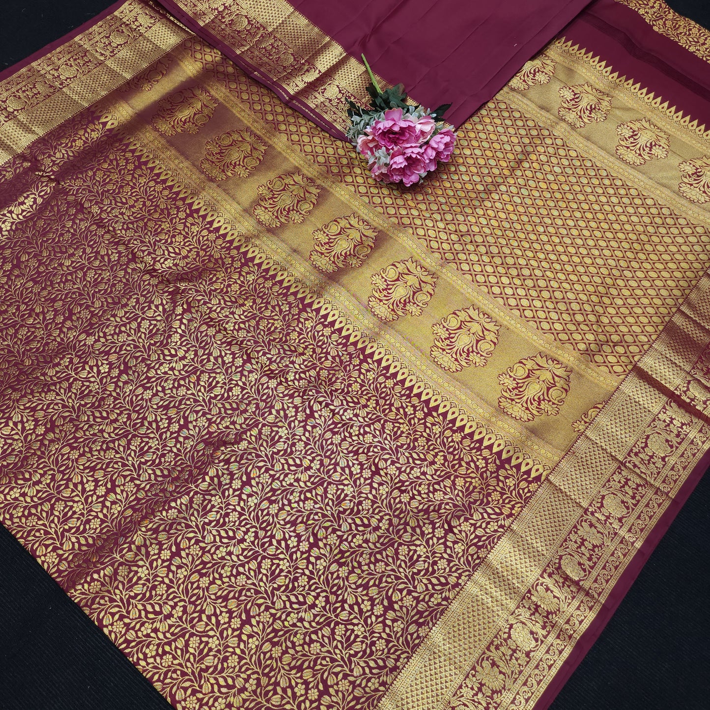 Handloom Pure Resham German Kanchi Pattu Saree