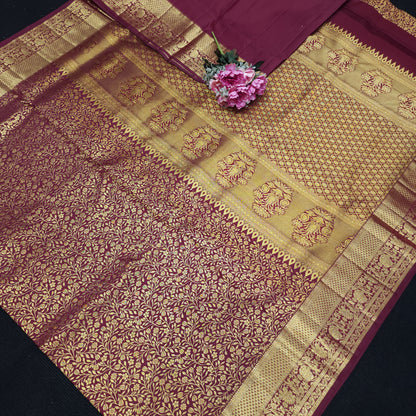 Handloom Pure Resham German Kanchi Pattu Saree