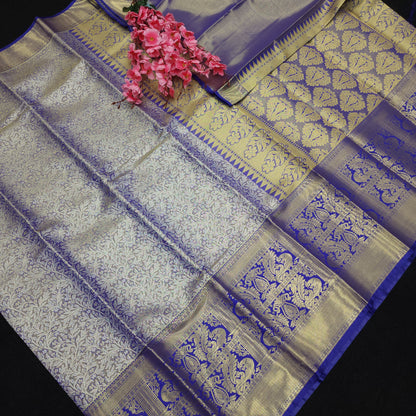✨️Semi Kanchi Pattu One Gram Gold Saree💫